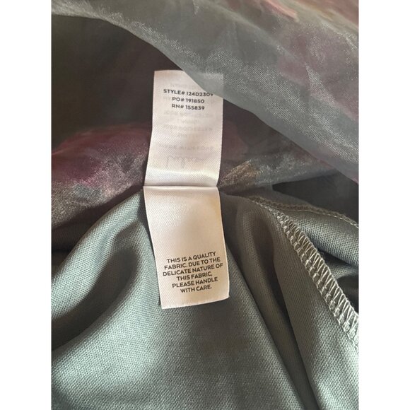 Womens Lulus Floral Organza Flutter Sleeve Midi Dress Teal Purple XXL NWOT - Picture 11 of 11